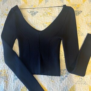PacSun Black Fitted Long Sleeve Bodysuit